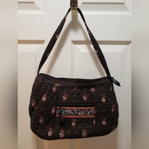 Vera Bradley Vintage small hobo bag, Houndstooth brown, EUC